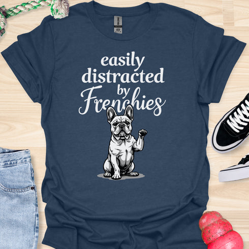 Easily distracted by frenchies - V16 - The Distracting Paw Two T-Shirt